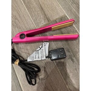 CHI Pink Flat Iron Hair Straightener Pink 1" Ceramic Works Tested Crack